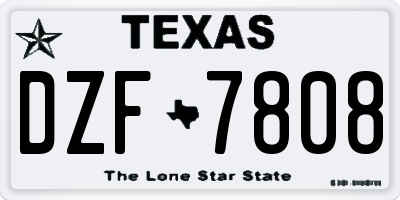 TX license plate DZF7808
