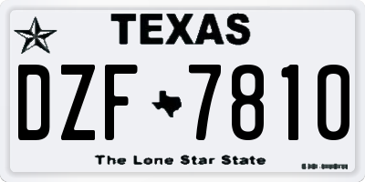 TX license plate DZF7810