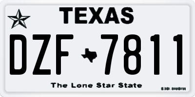 TX license plate DZF7811