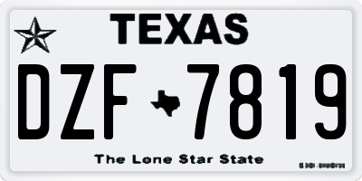 TX license plate DZF7819