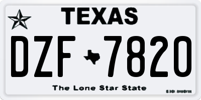 TX license plate DZF7820
