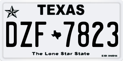 TX license plate DZF7823
