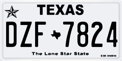 TX license plate DZF7824