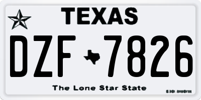 TX license plate DZF7826