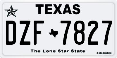 TX license plate DZF7827