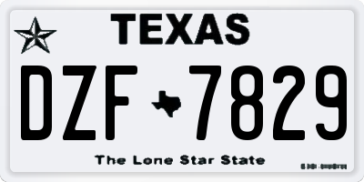 TX license plate DZF7829