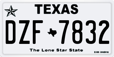 TX license plate DZF7832