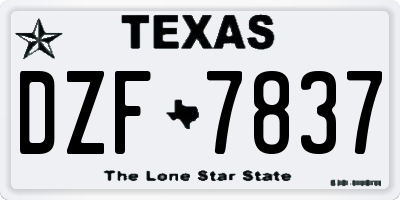 TX license plate DZF7837