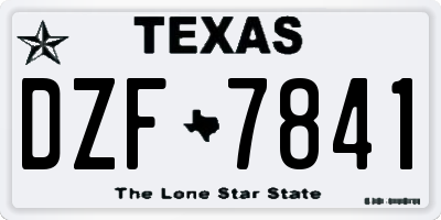 TX license plate DZF7841