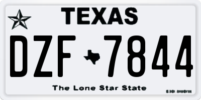 TX license plate DZF7844
