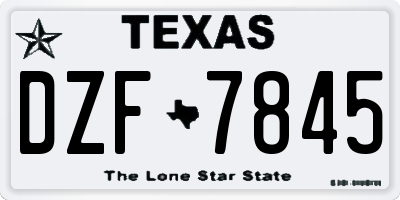 TX license plate DZF7845