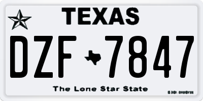 TX license plate DZF7847