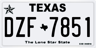 TX license plate DZF7851