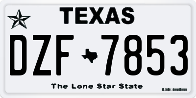 TX license plate DZF7853