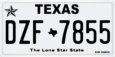 TX license plate DZF7855