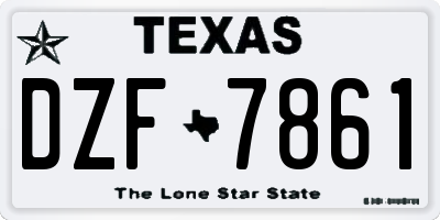 TX license plate DZF7861