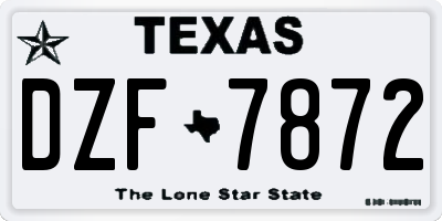 TX license plate DZF7872