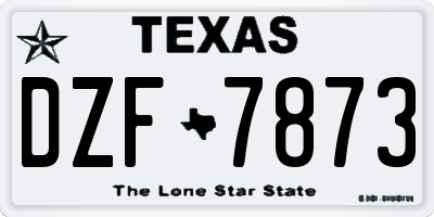 TX license plate DZF7873