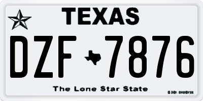 TX license plate DZF7876