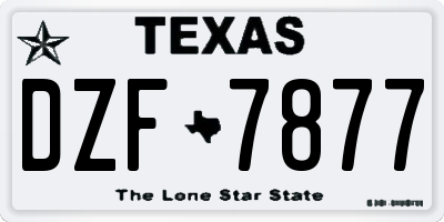 TX license plate DZF7877