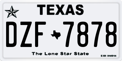 TX license plate DZF7878