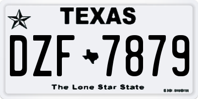 TX license plate DZF7879