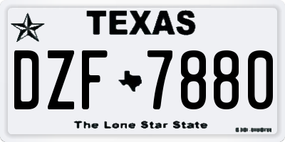TX license plate DZF7880