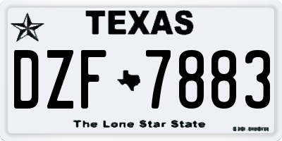 TX license plate DZF7883