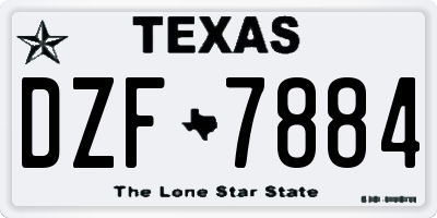 TX license plate DZF7884