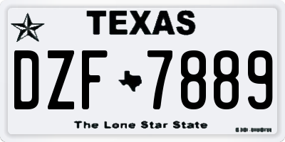 TX license plate DZF7889