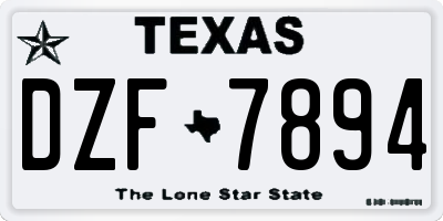 TX license plate DZF7894