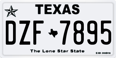 TX license plate DZF7895