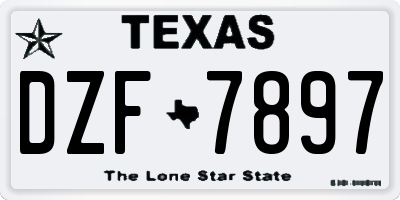 TX license plate DZF7897