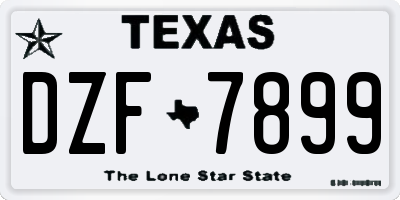 TX license plate DZF7899