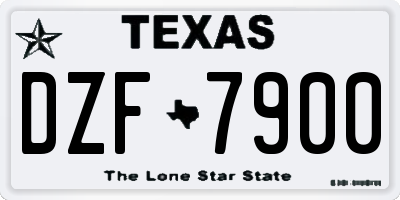 TX license plate DZF7900