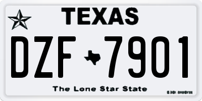 TX license plate DZF7901