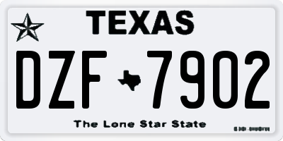 TX license plate DZF7902
