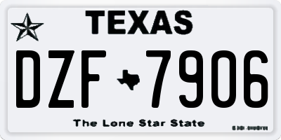 TX license plate DZF7906