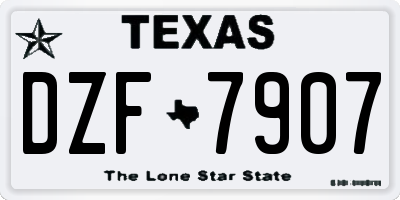 TX license plate DZF7907