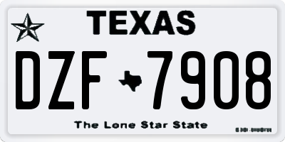 TX license plate DZF7908