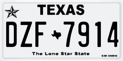TX license plate DZF7914