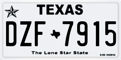 TX license plate DZF7915