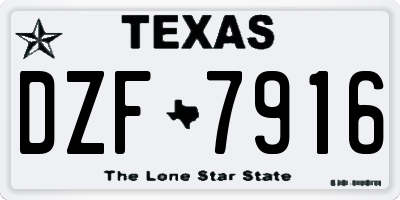 TX license plate DZF7916