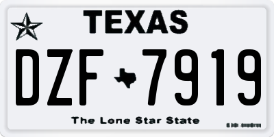 TX license plate DZF7919