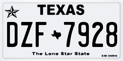 TX license plate DZF7928