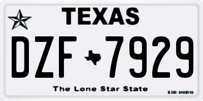 TX license plate DZF7929
