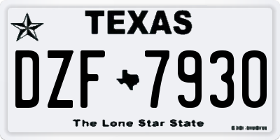 TX license plate DZF7930