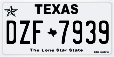 TX license plate DZF7939