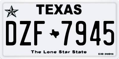 TX license plate DZF7945