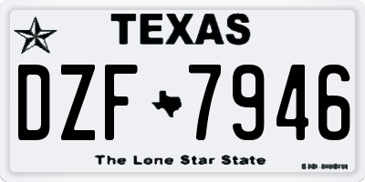 TX license plate DZF7946